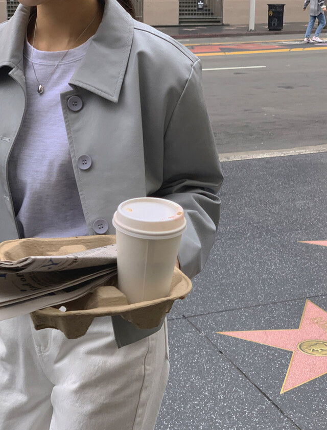 Aveline Cropped Leather Blazer