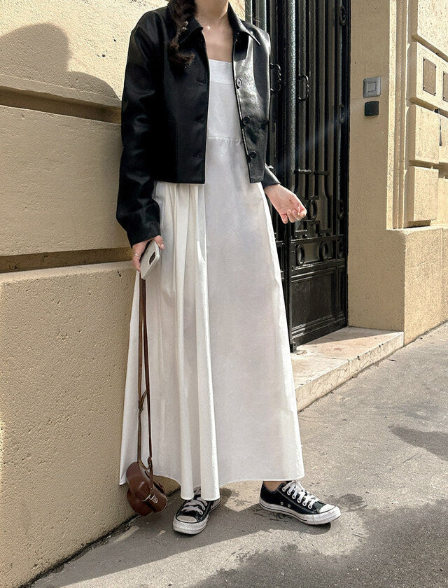 Aveline Cropped Leather Blazer